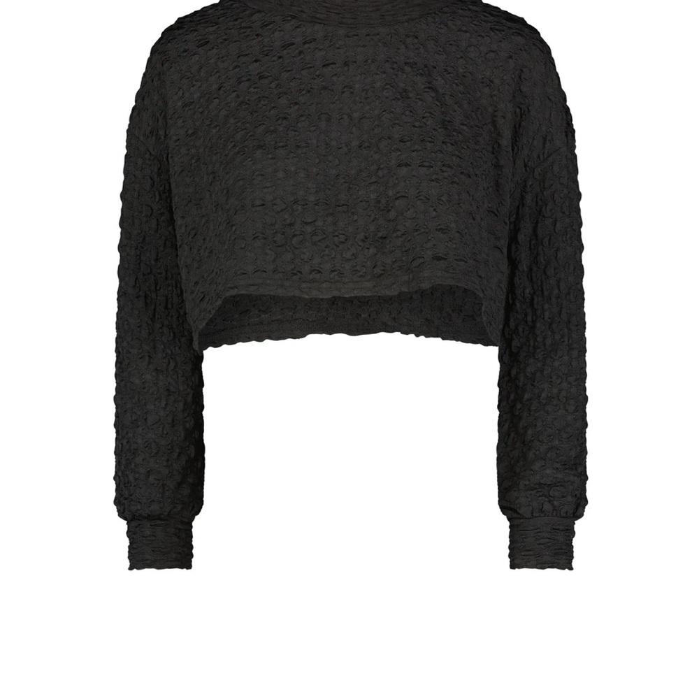 Elegant Black Textured Crop Top